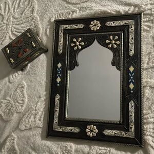 Black/White & Blue Moroccan Wall Mirror